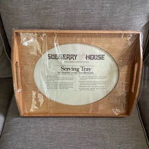 Sudberry House Large Oak Serving Tray with oval cutout